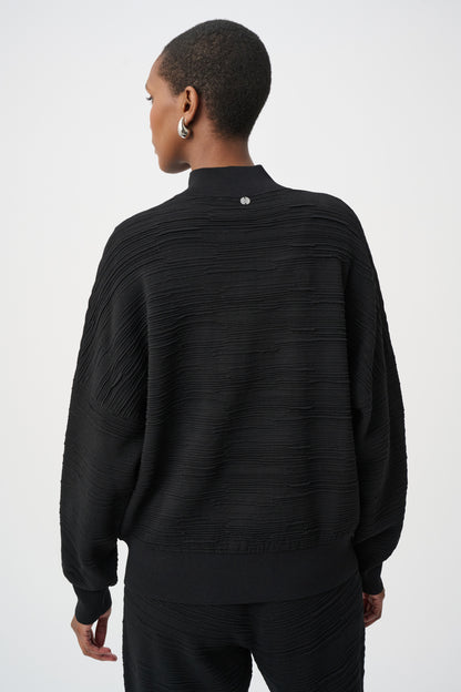 Joseph Ribkoff Half Zip Cocoon Sweater Black
