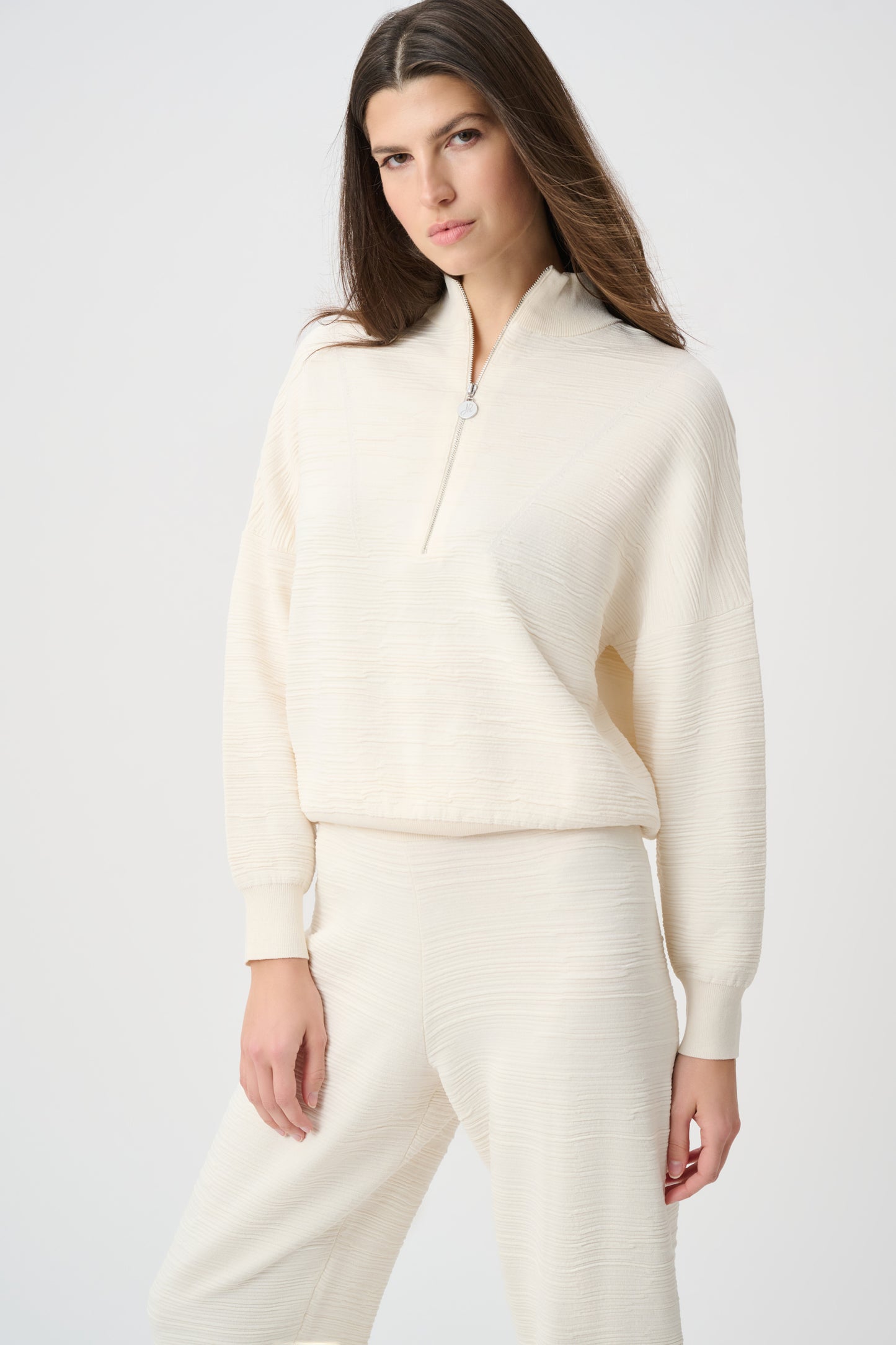 Joseph Ribkoff Half Zip Cocoon Sweater Birch