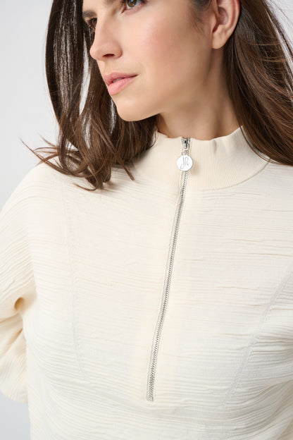 Joseph Ribkoff Half Zip Cocoon Sweater Birch