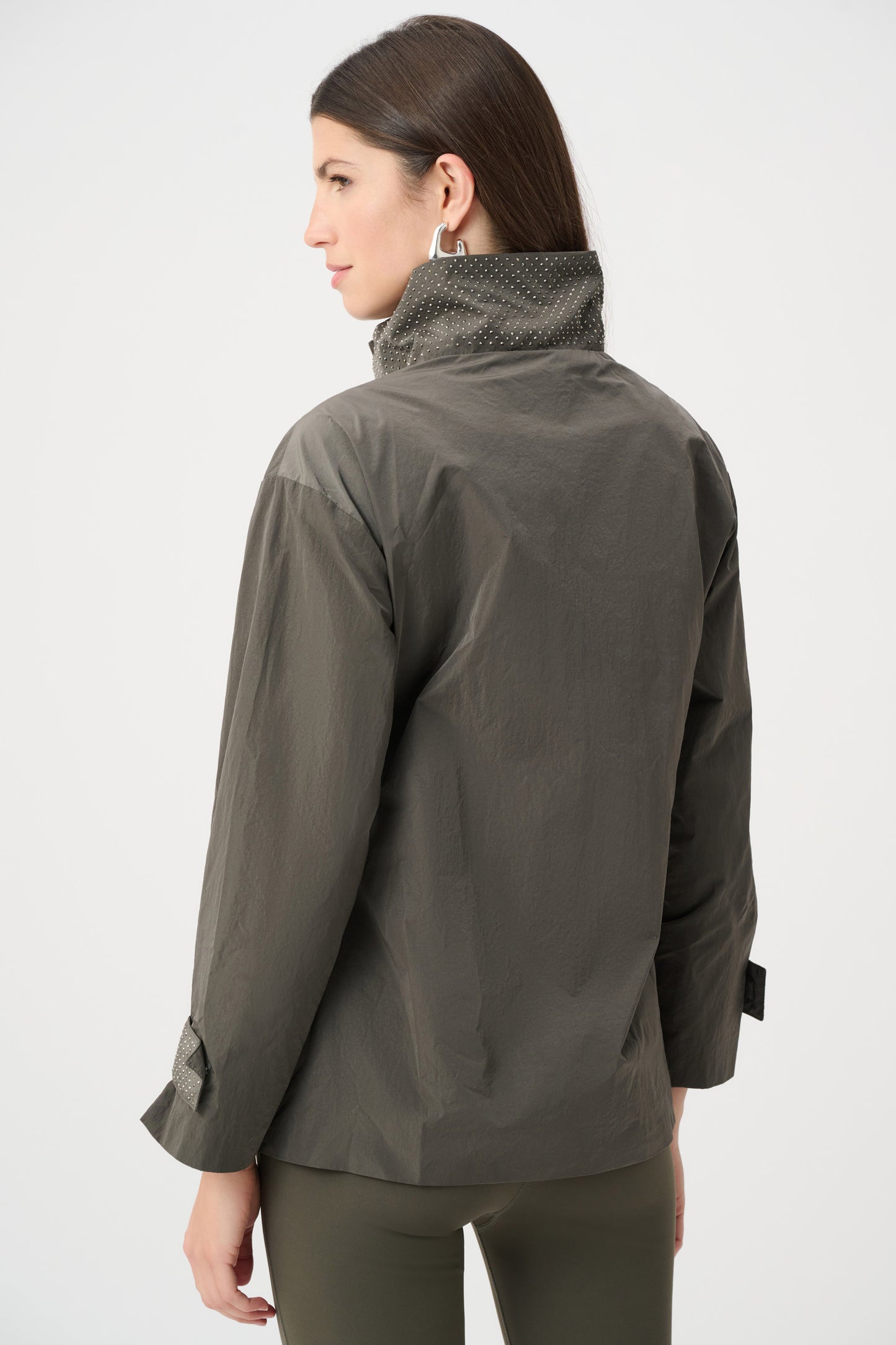 Joseph Ribkoff Mock-Neck Embellished Jacket-Avocado