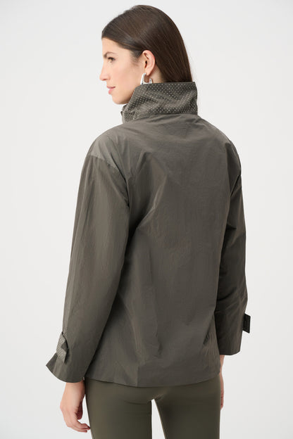 Joseph Ribkoff Mock-Neck Embellished Jacket-Avocado