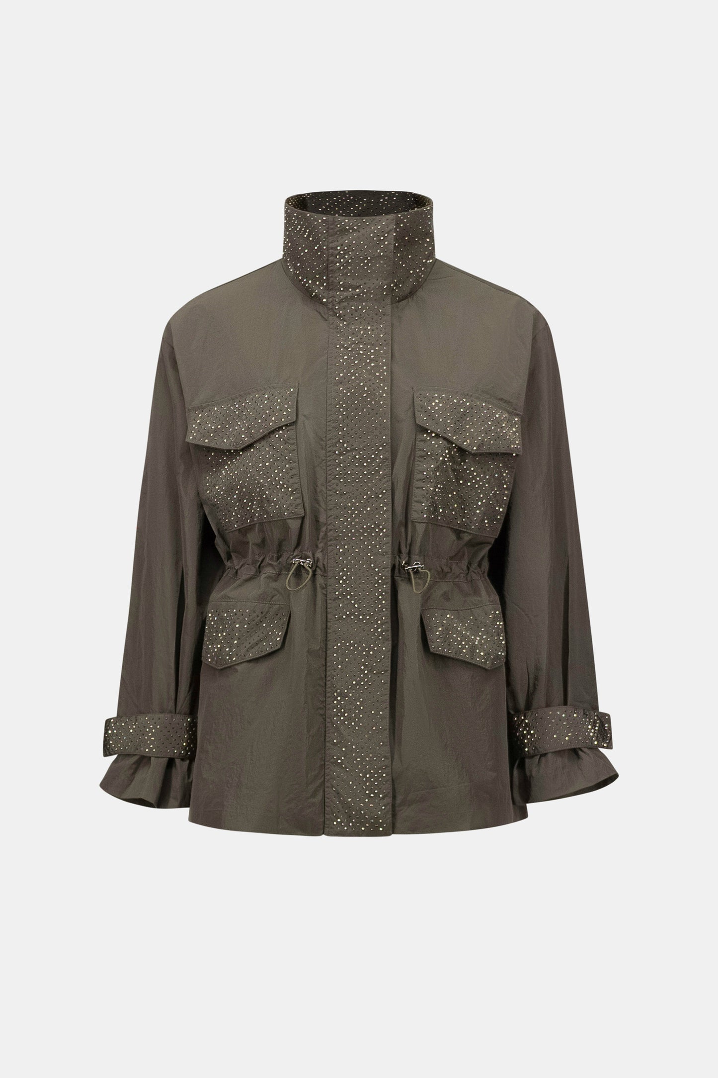 Joseph Ribkoff Mock-Neck Embellished Jacket-Avocado
