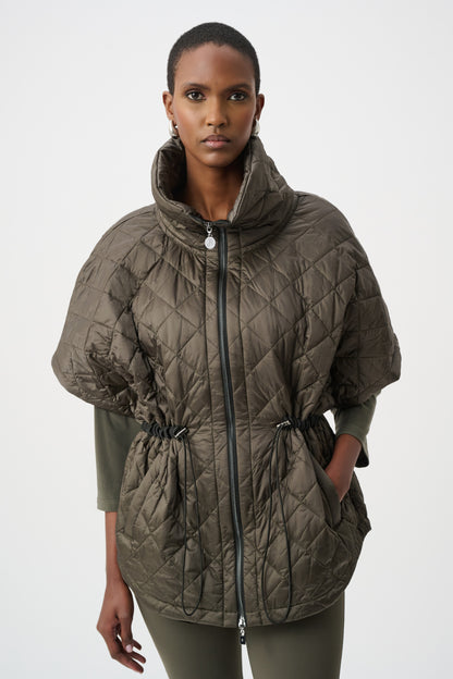 Joseph Ribkoff Shawl-Neck Boxy Vest Avocado