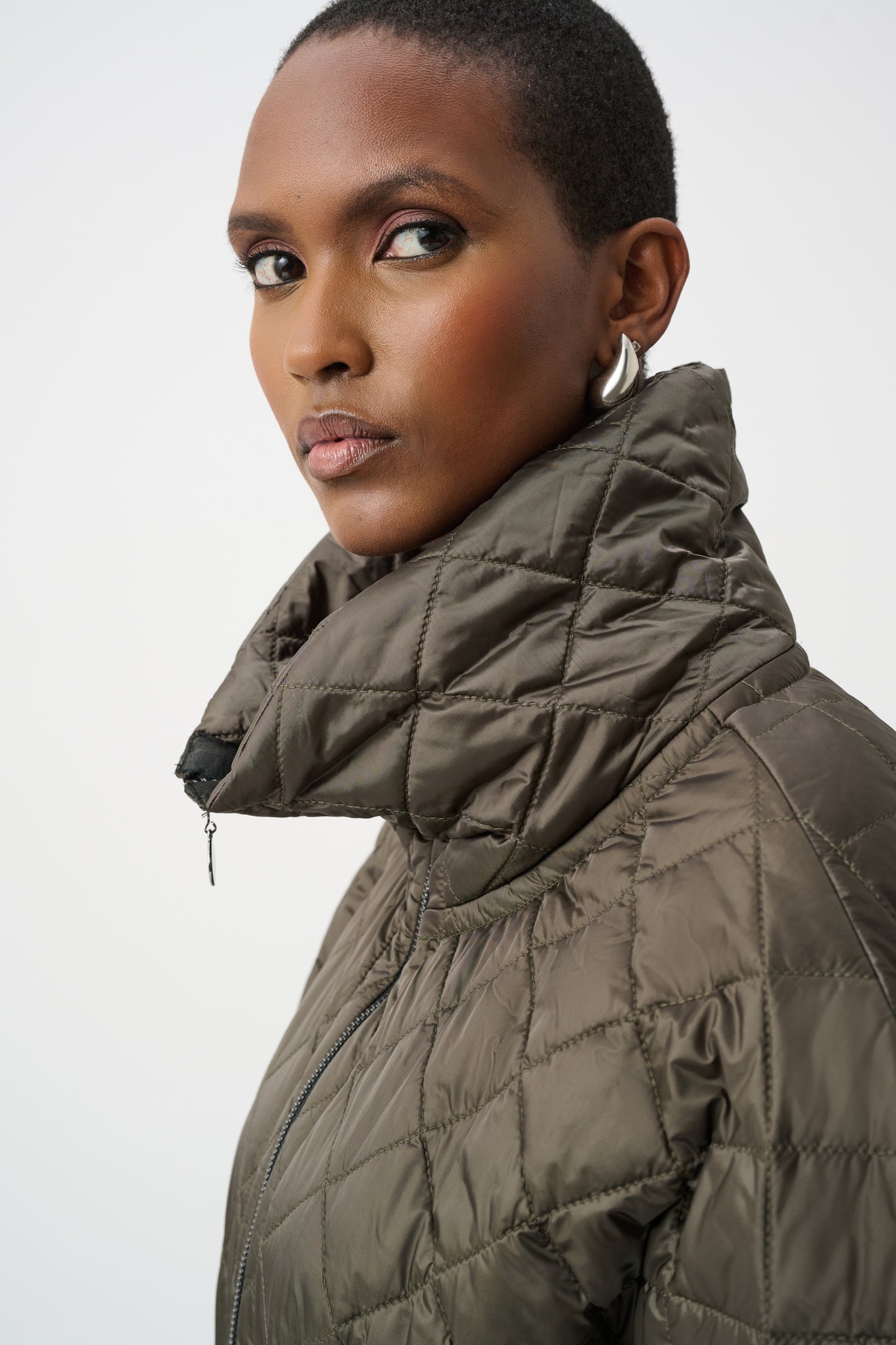 Joseph Ribkoff Shawl-Neck Boxy Vest Avocado