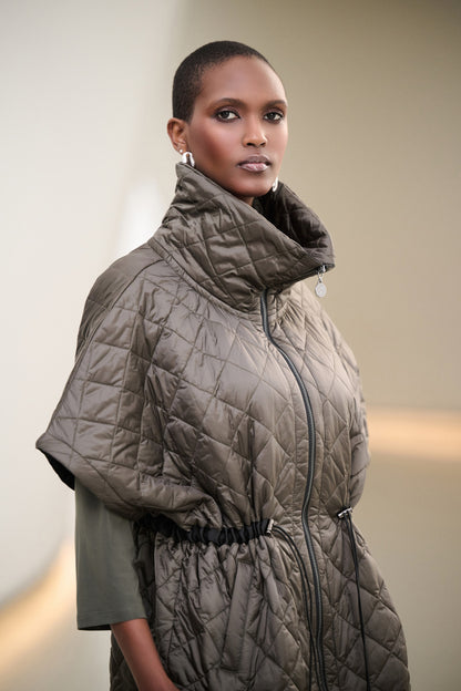 Joseph Ribkoff Shawl-Neck Boxy Vest Avocado
