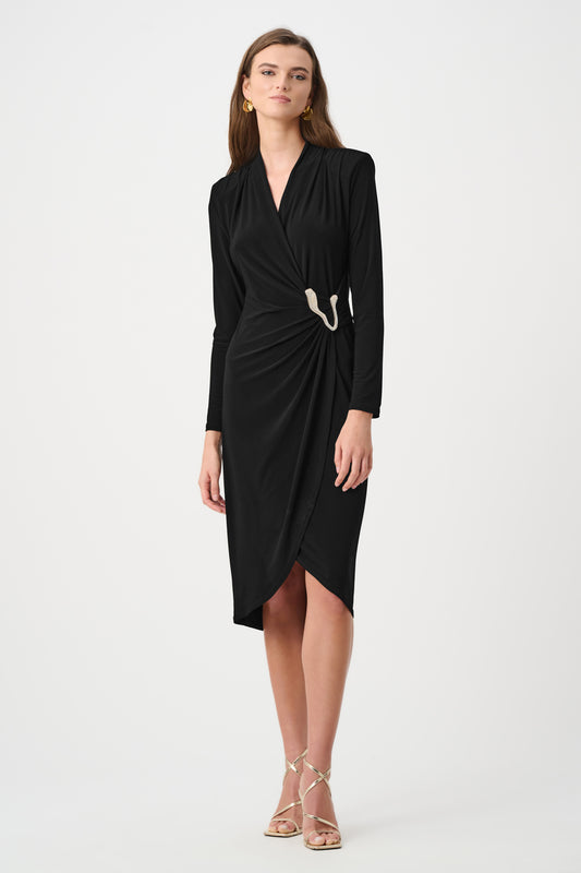 Joseph Ribkoff  Silky Knit Wrap Dress Black