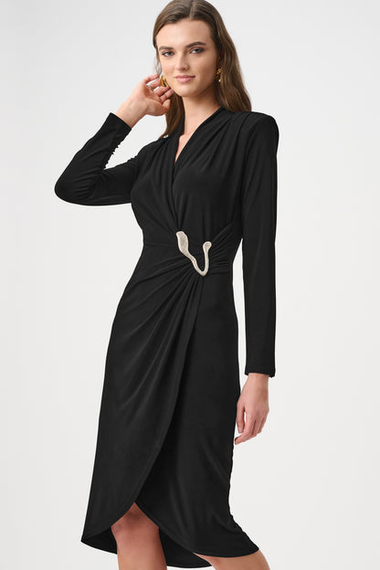 Joseph Ribkoff  Silky Knit Wrap Dress Black