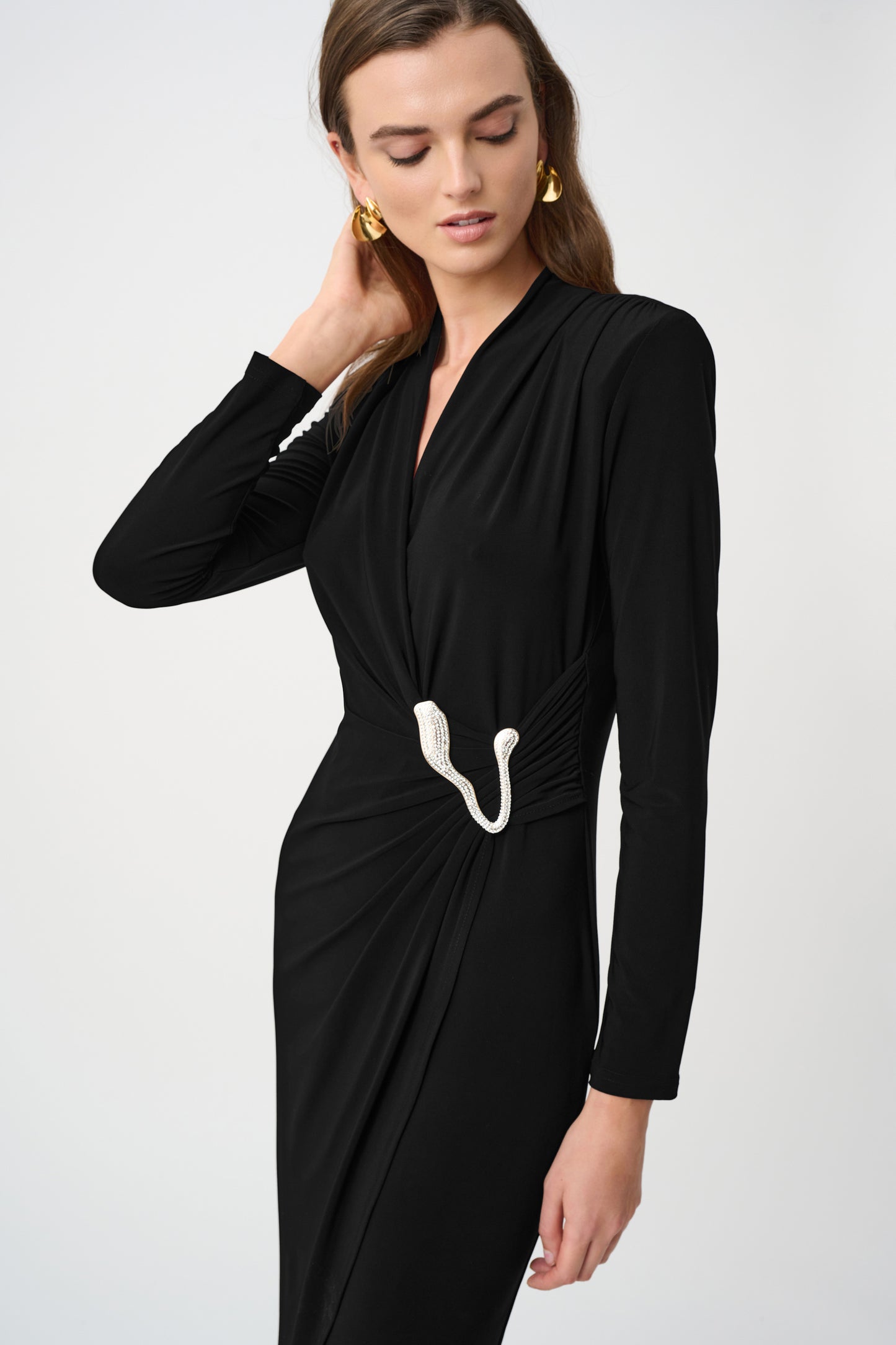 Joseph Ribkoff  Silky Knit Wrap Dress Black