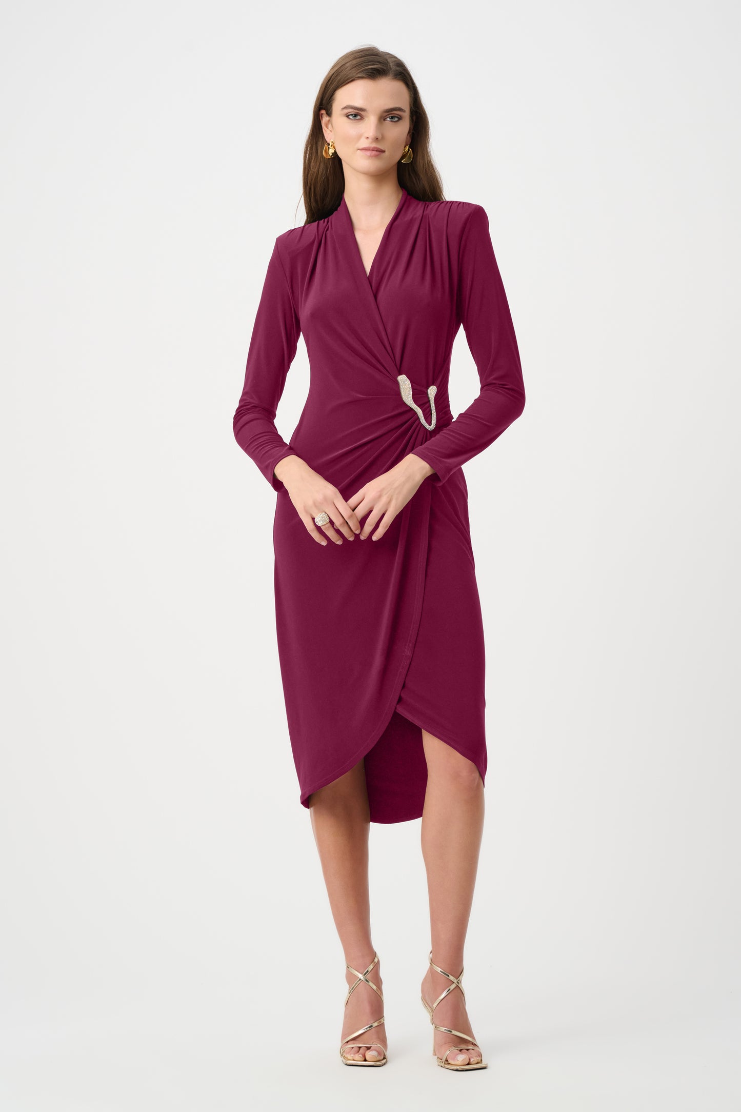 Joseph Ribkoff Silky Knit Wrap Dress Berry Burst
