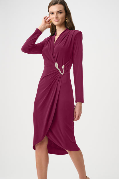 Joseph Ribkoff Silky Knit Wrap Dress Berry Burst