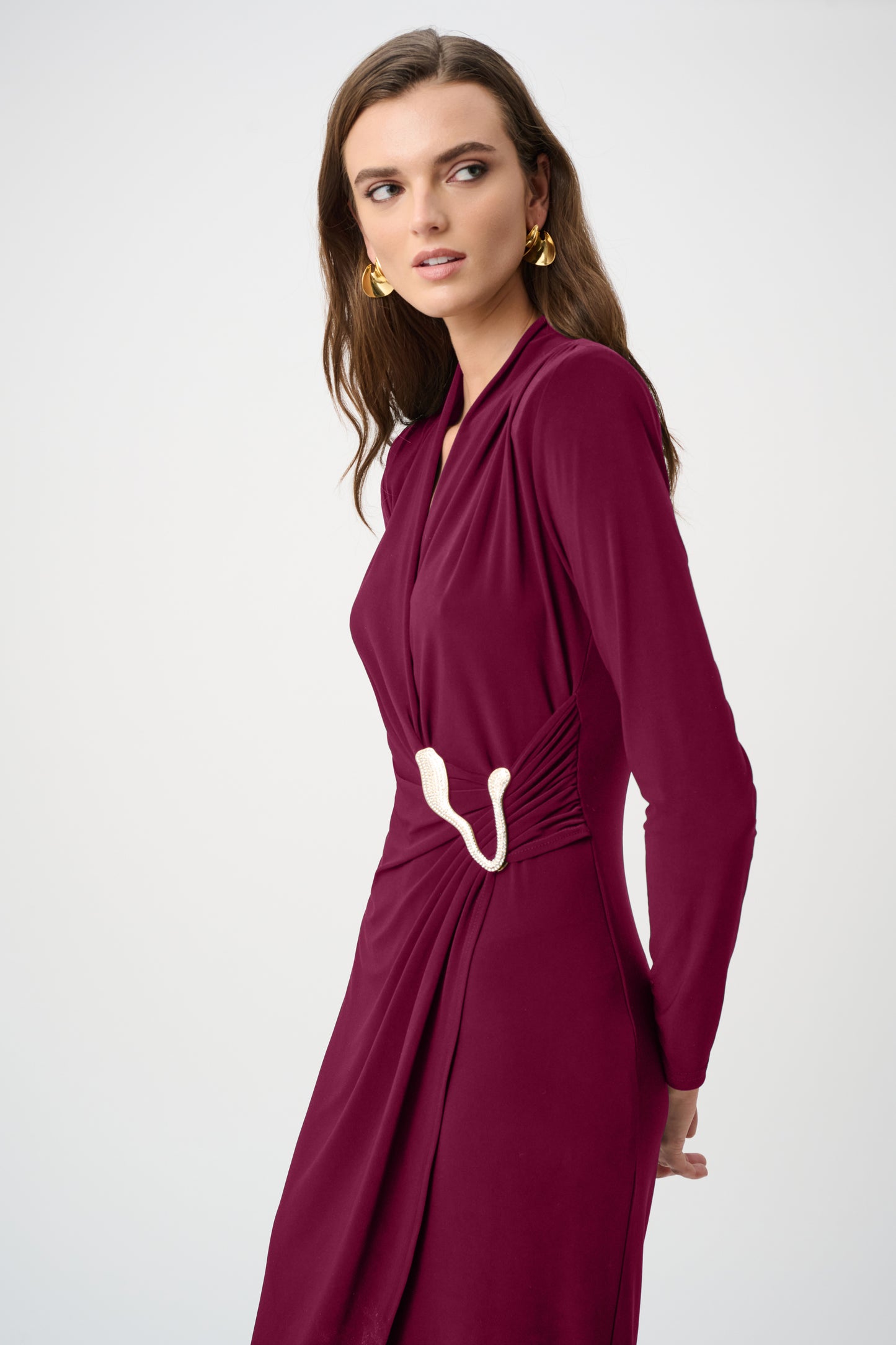Joseph Ribkoff Silky Knit Wrap Dress Berry Burst