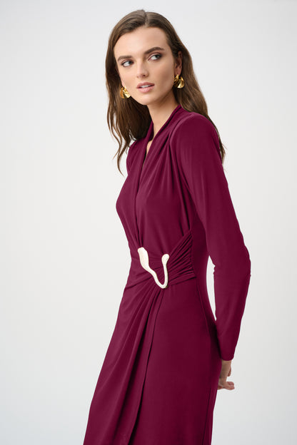 Joseph Ribkoff Silky Knit Wrap Dress Berry Burst