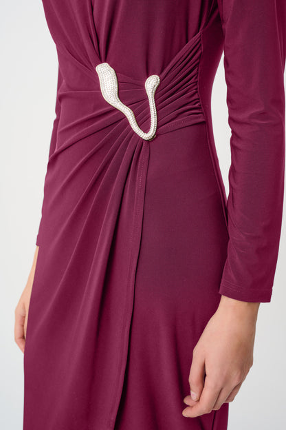 Joseph Ribkoff Silky Knit Wrap Dress Berry Burst