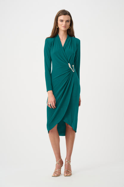 Joseph Ribkoff Silky Knit Wrap Dress Opulent Green