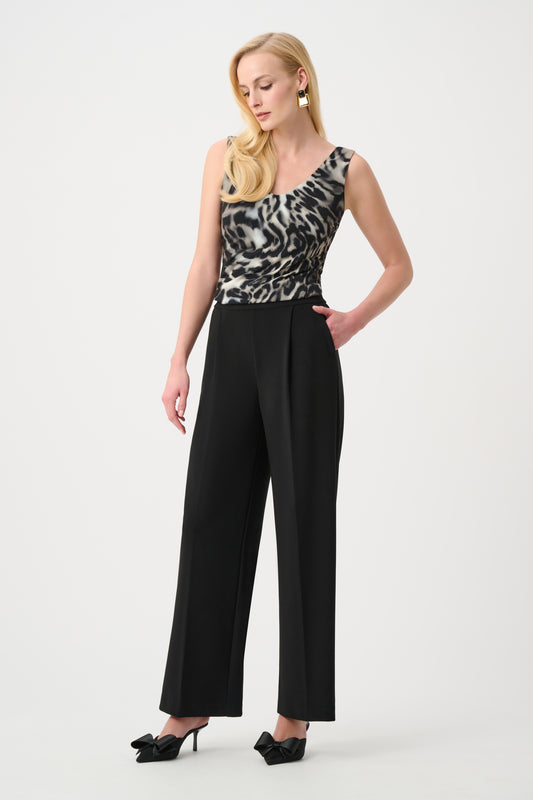 Joseph Ribkoff  Wide Leg Pull-On Trousers Black