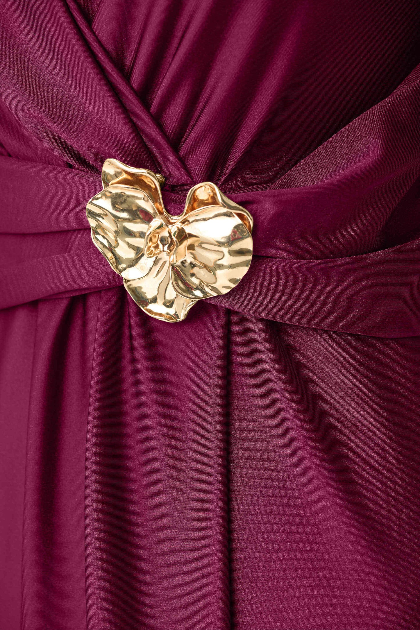 Joseph Ribkoff Wrap Ruched Waist Dress-Berry Burst