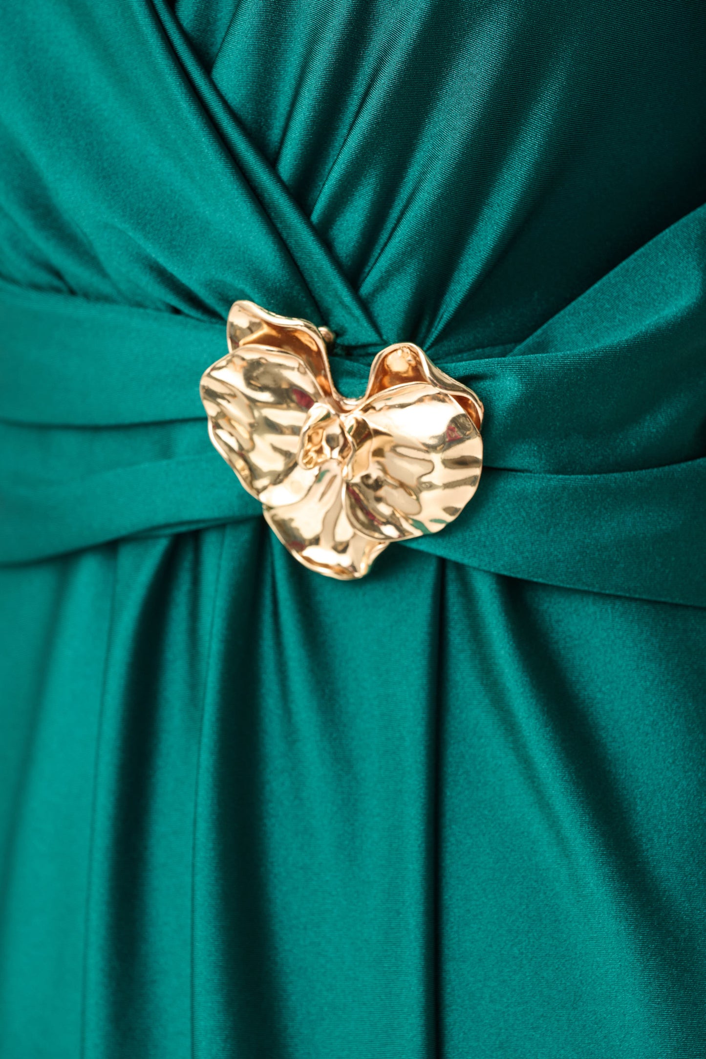 Joseph Ribkoff Wrap Ruched Waist Dress Opulent Green
