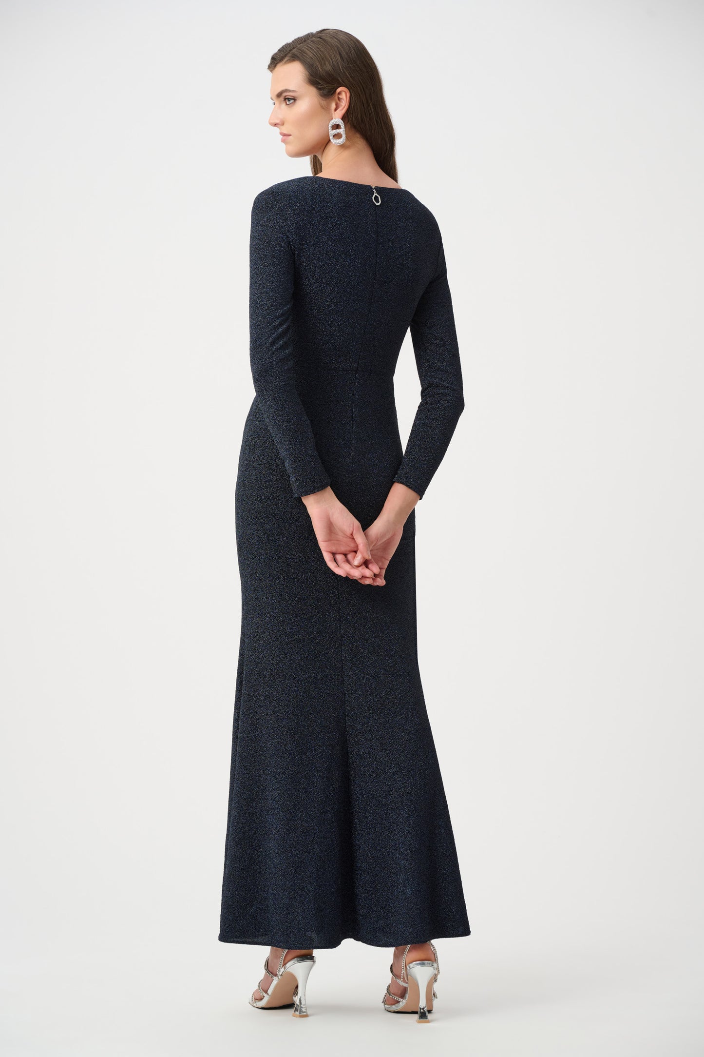 Joseph Ribkoff Sparkle Knit Gown Navy