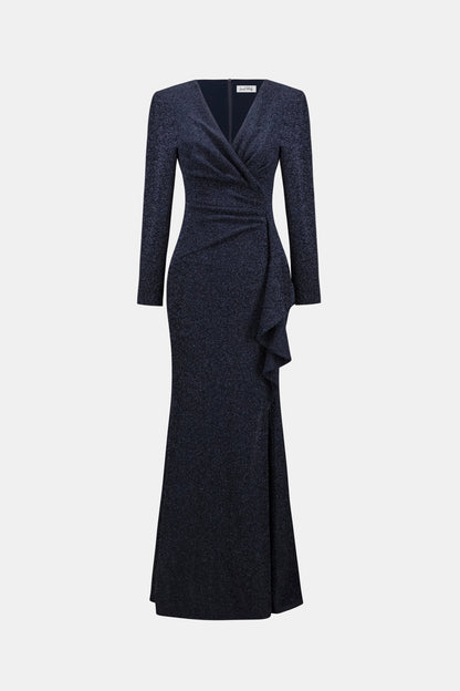 Joseph Ribkoff Sparkle Knit Gown Navy