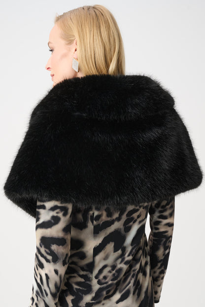 Joseph Ribkoff Faux Fur Collar Stole Black