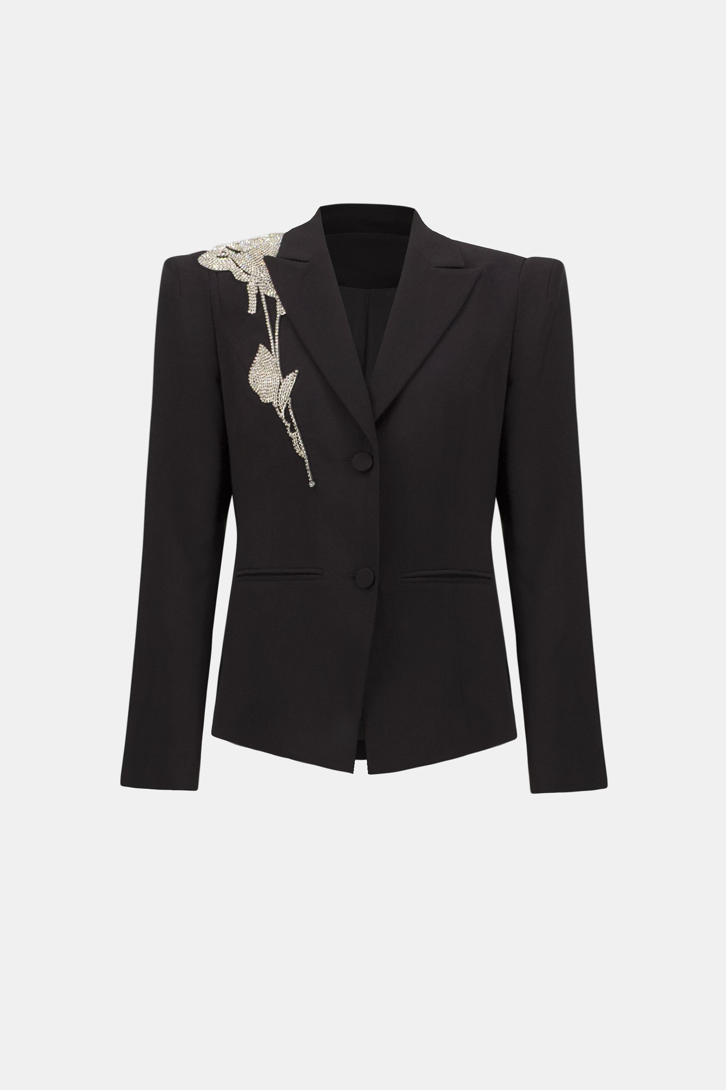 Joseph Ribkoff Rhinestone Appliqué Blazer Black