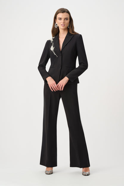 Joseph Ribkoff Twill Flared Pull-On Trousers Black