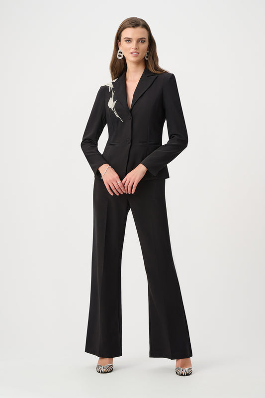 Joseph Ribkoff Twill Flared Pull-On Trousers Black