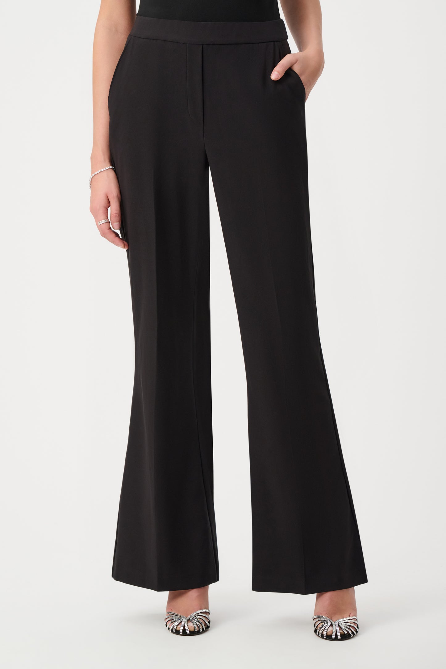 Joseph Ribkoff Twill Flared Pull-On Trousers Black