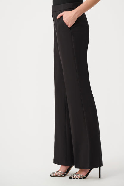 Joseph Ribkoff Twill Flared Pull-On Trousers Black
