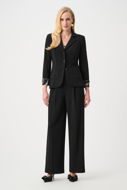 Joseph Ribkoff Contrast Cuff Blazer Black