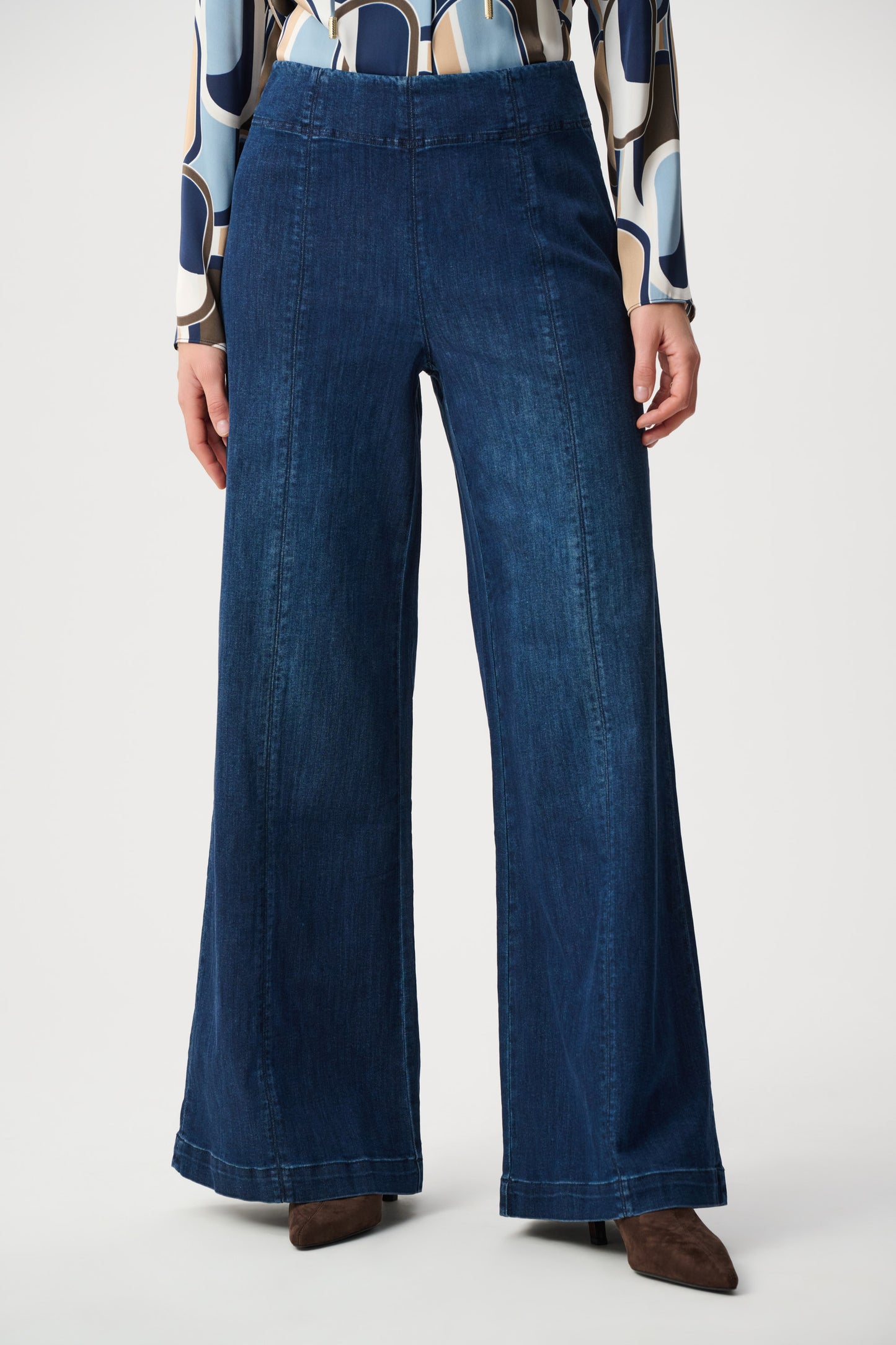 Joseph Ribkoff Pull-On Palazzo JeansDark Denim Blue