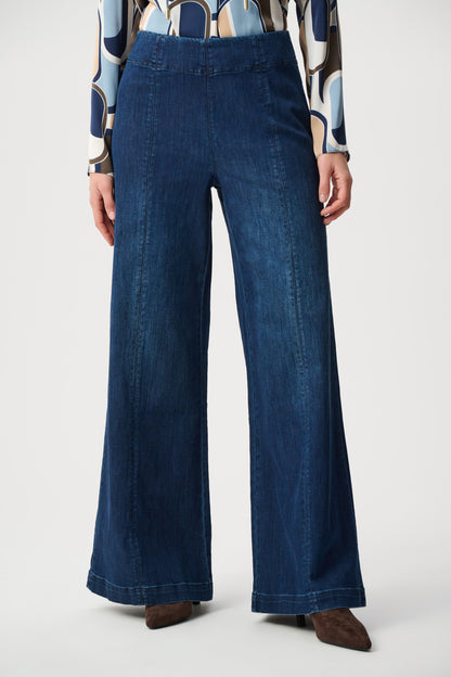 Joseph Ribkoff Pull-On Palazzo JeansDark Denim Blue
