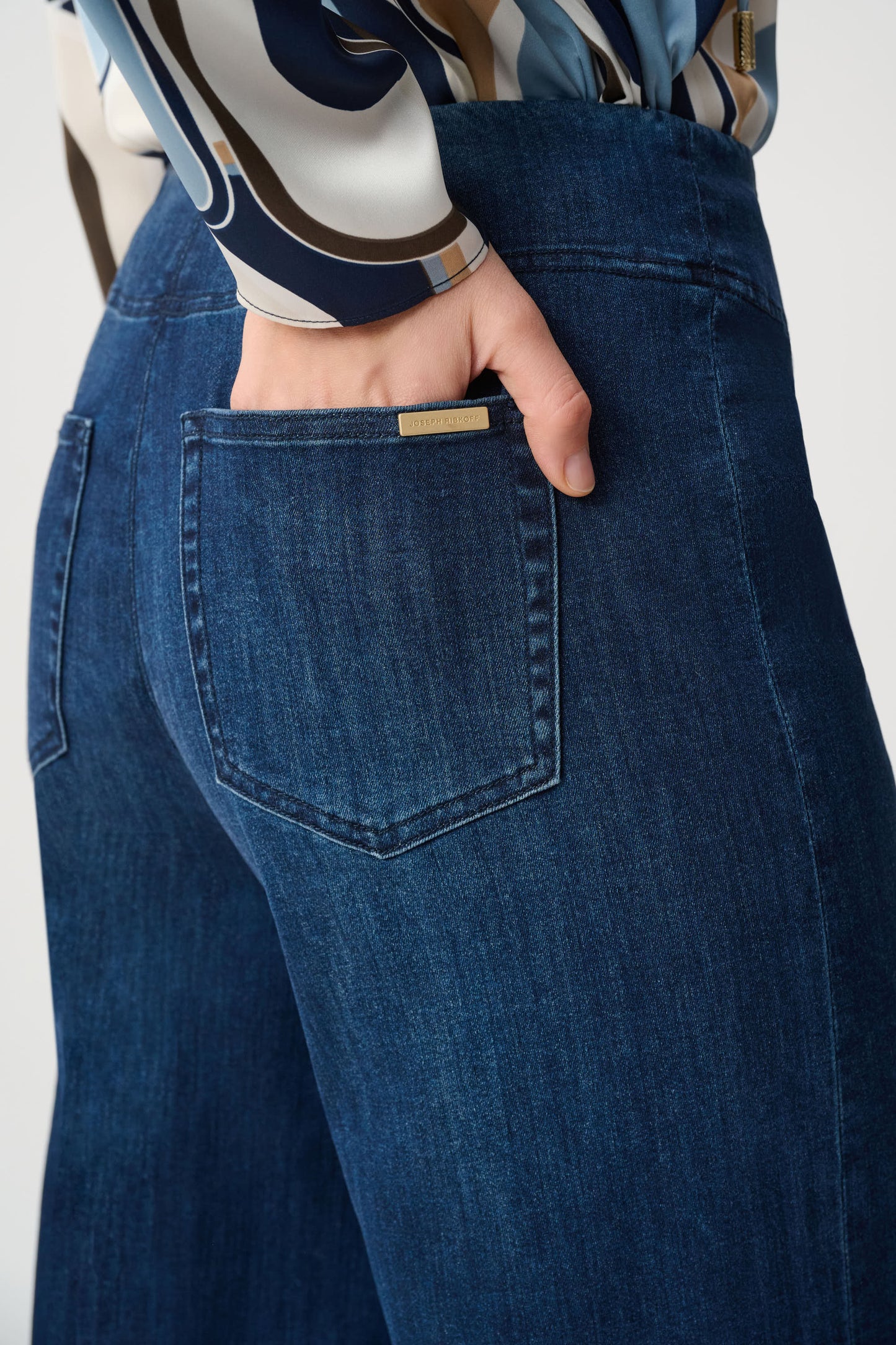 Joseph Ribkoff Pull-On Palazzo JeansDark Denim Blue