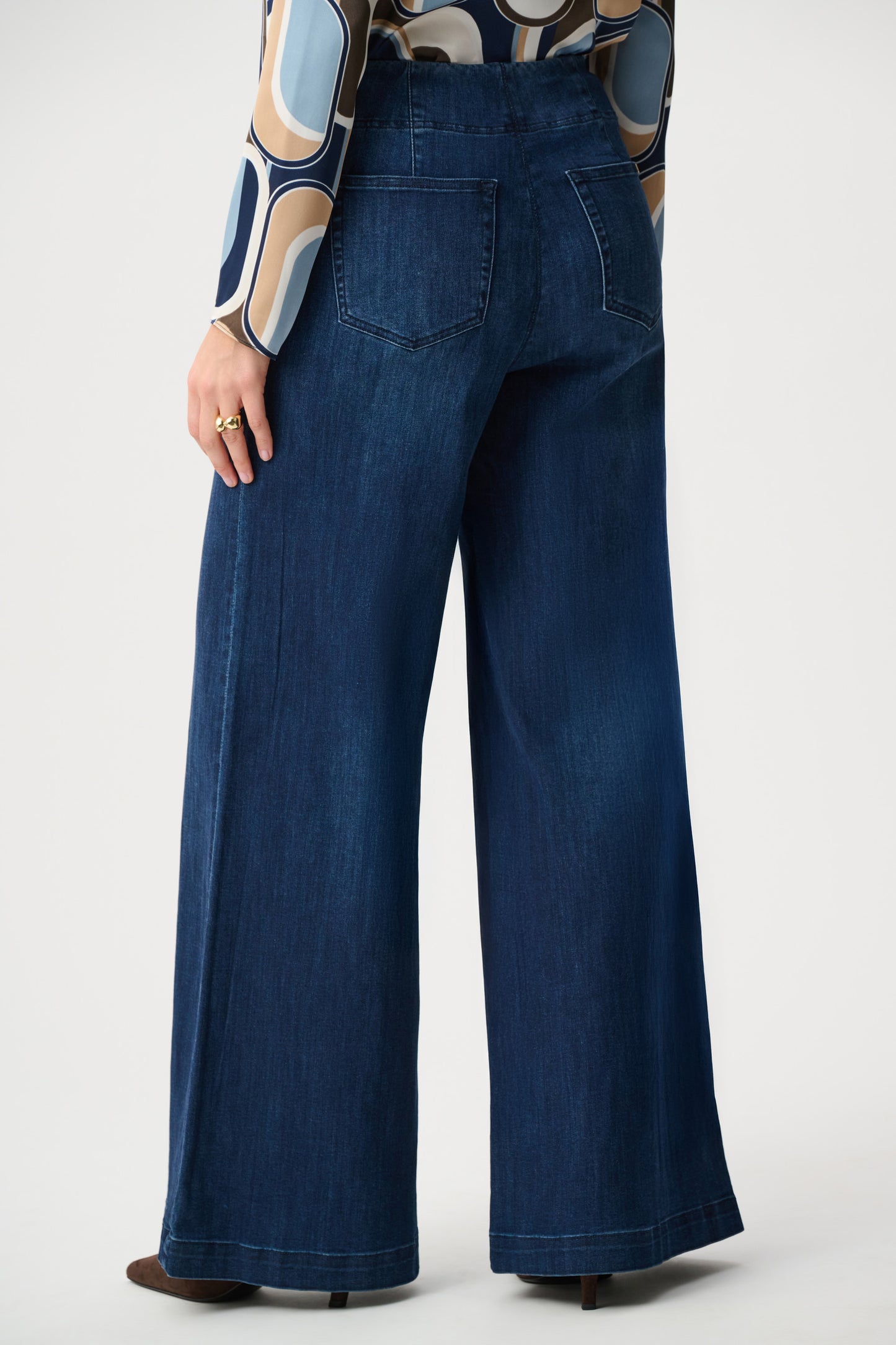 Joseph Ribkoff Pull-On Palazzo JeansDark Denim Blue
