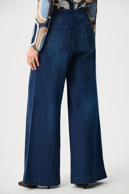 Joseph Ribkoff Pull-On Palazzo JeansDark Denim Blue