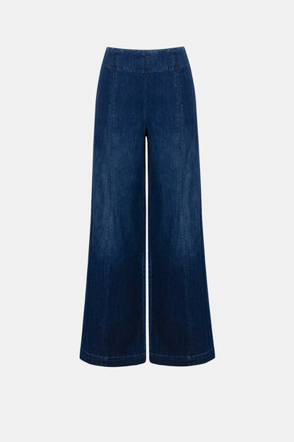 Joseph Ribkoff Pull-On Palazzo JeansDark Denim Blue