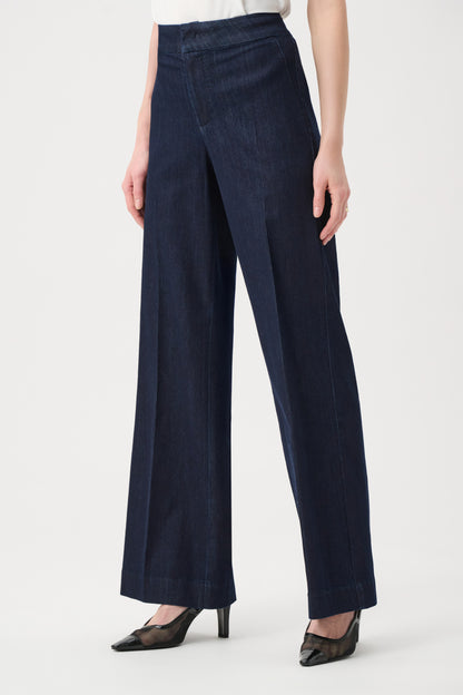 Joseph Ribkoff Chloe Wide Leg  Stretch Jeans Dark Denim Blue