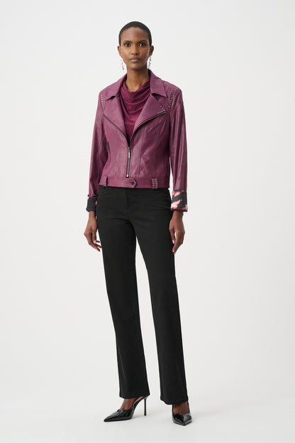 Joseph Ribkoff Foiled Faux Suede Jacket Elderberry