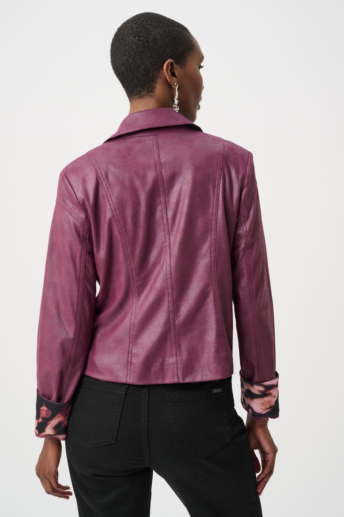 Joseph Ribkoff Foiled Faux Suede Jacket Elderberry