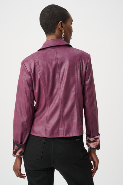 Joseph Ribkoff Foiled Faux Suede Jacket Elderberry