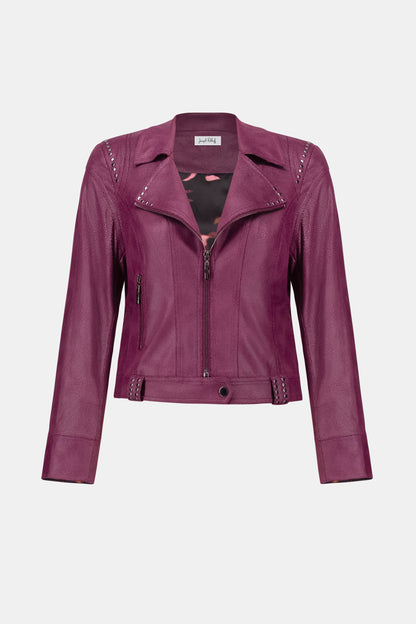 Joseph Ribkoff Foiled Faux Suede Jacket Elderberry