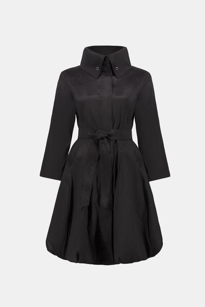 Joseph Ribkoff Taffeta Belted Balloon Coat Black