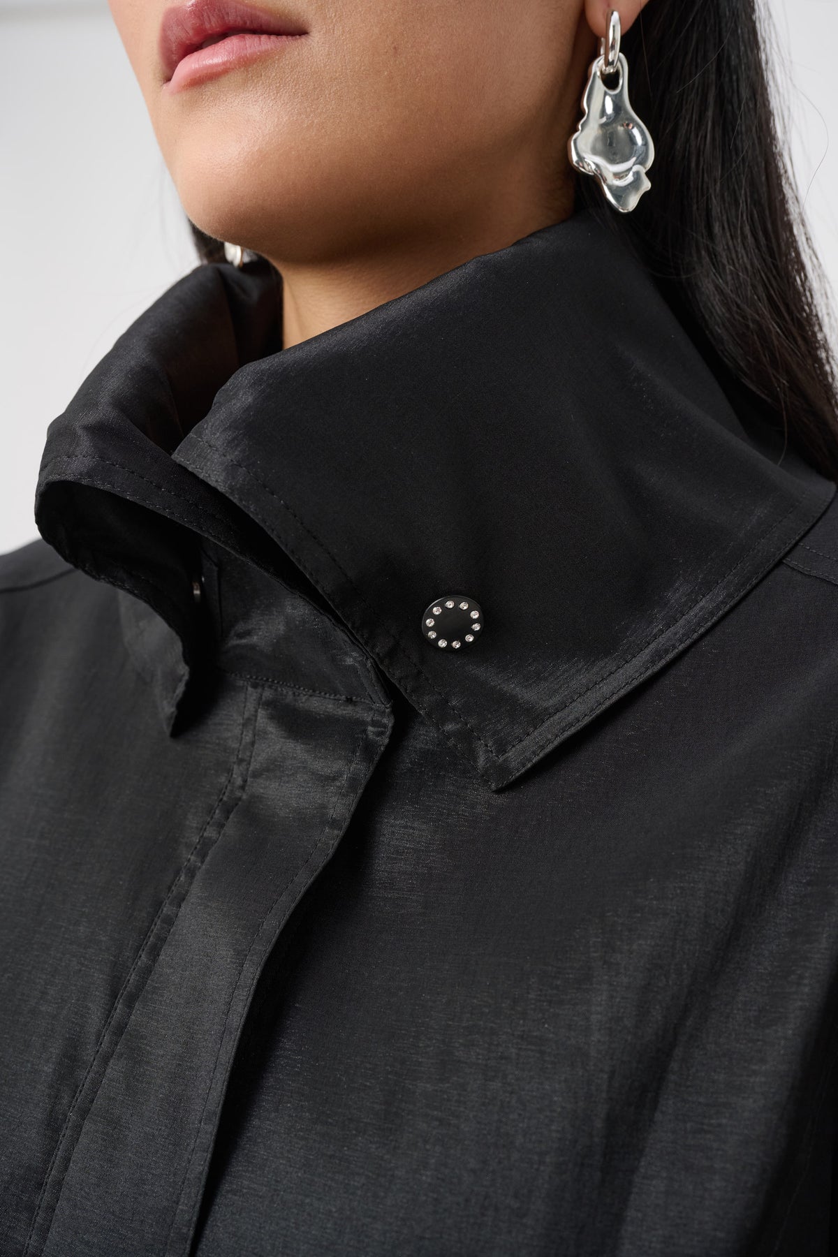 Joseph Ribkoff Taffeta Belted Balloon Coat Black