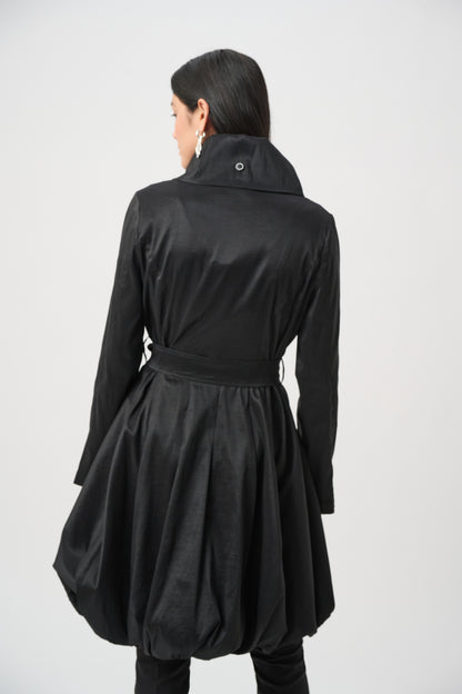 Joseph Ribkoff Taffeta Belted Balloon Coat Black