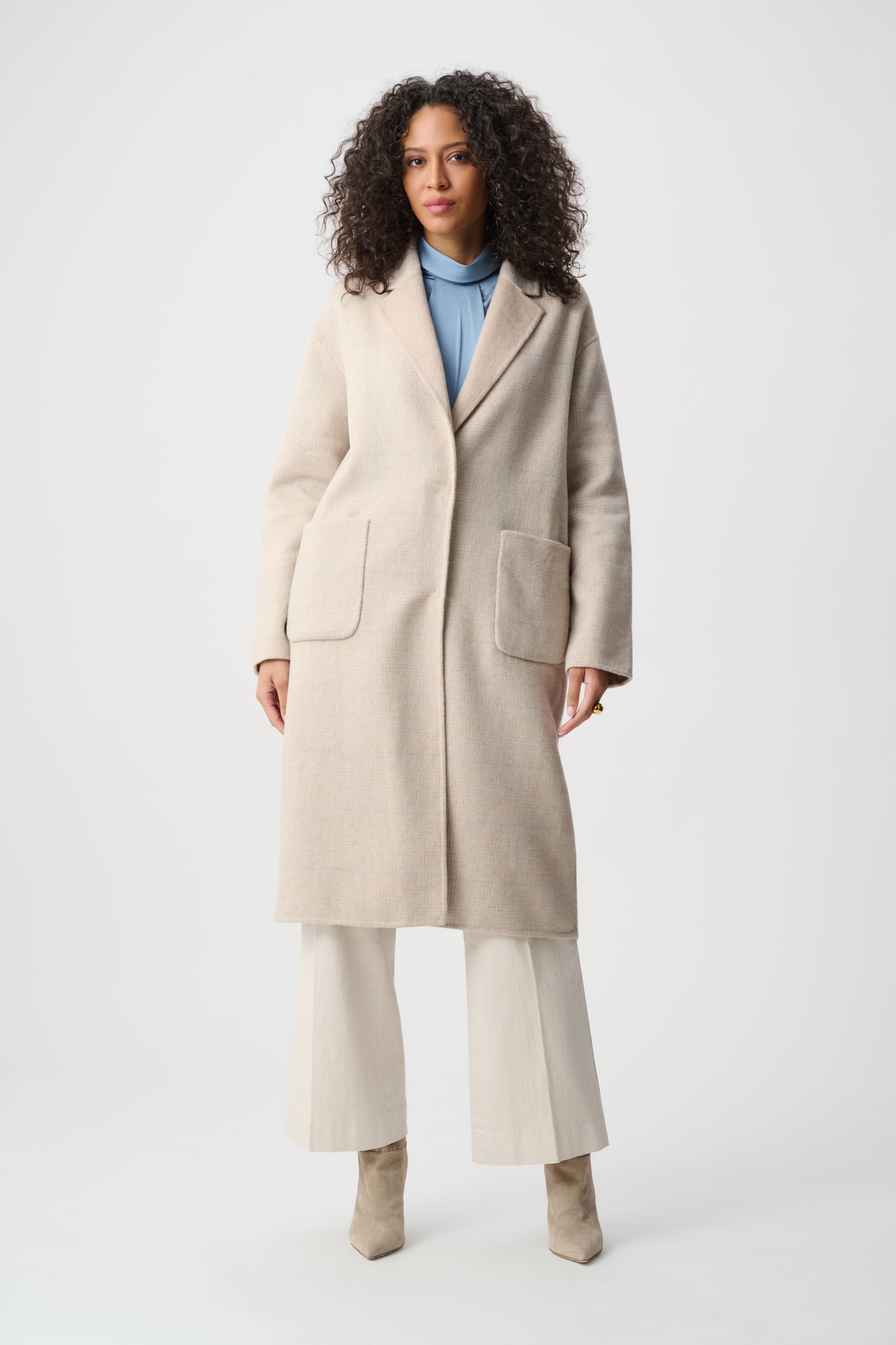 Joseph Ribkoff Reversible Boxy Coat Oatmeal/Multi
