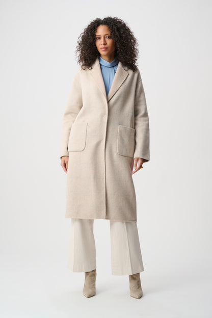 Joseph Ribkoff Reversible Boxy Coat Oatmeal/Multi