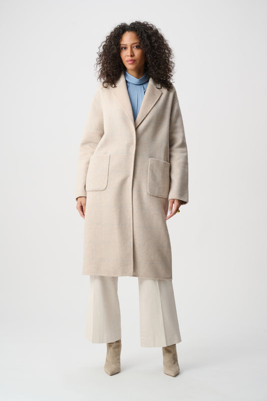Joseph Ribkoff Reversible Boxy Coat Oatmeal/Multi