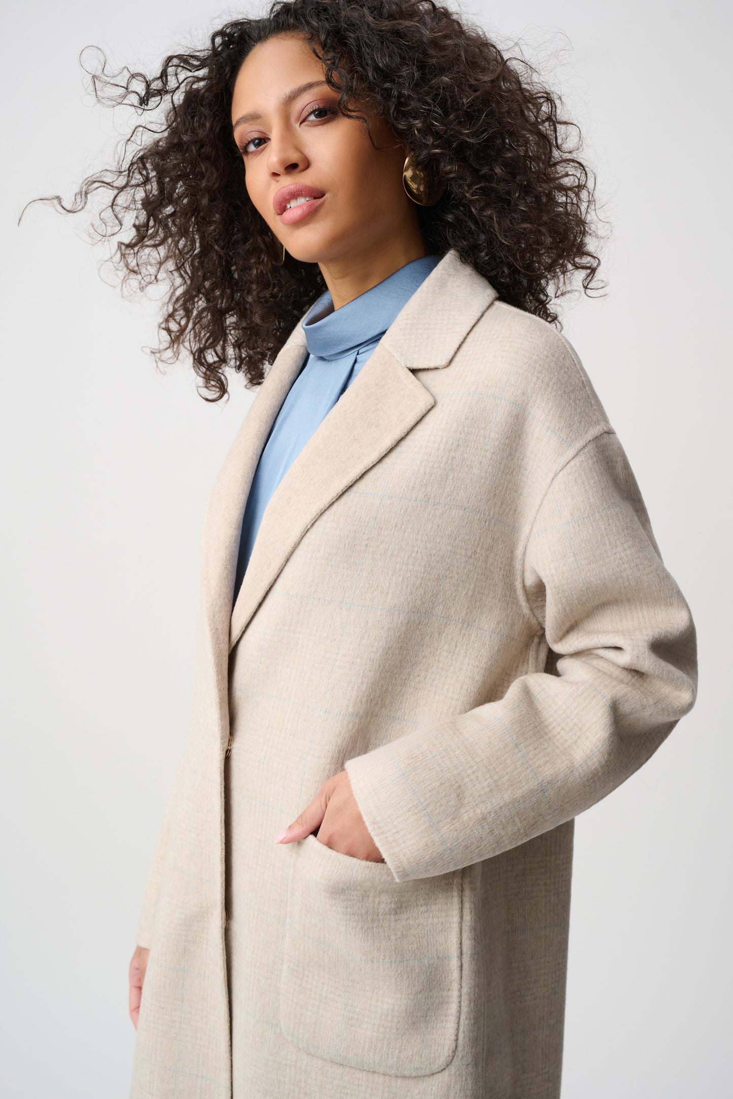 Joseph Ribkoff Reversible Boxy Coat Oatmeal/Multi