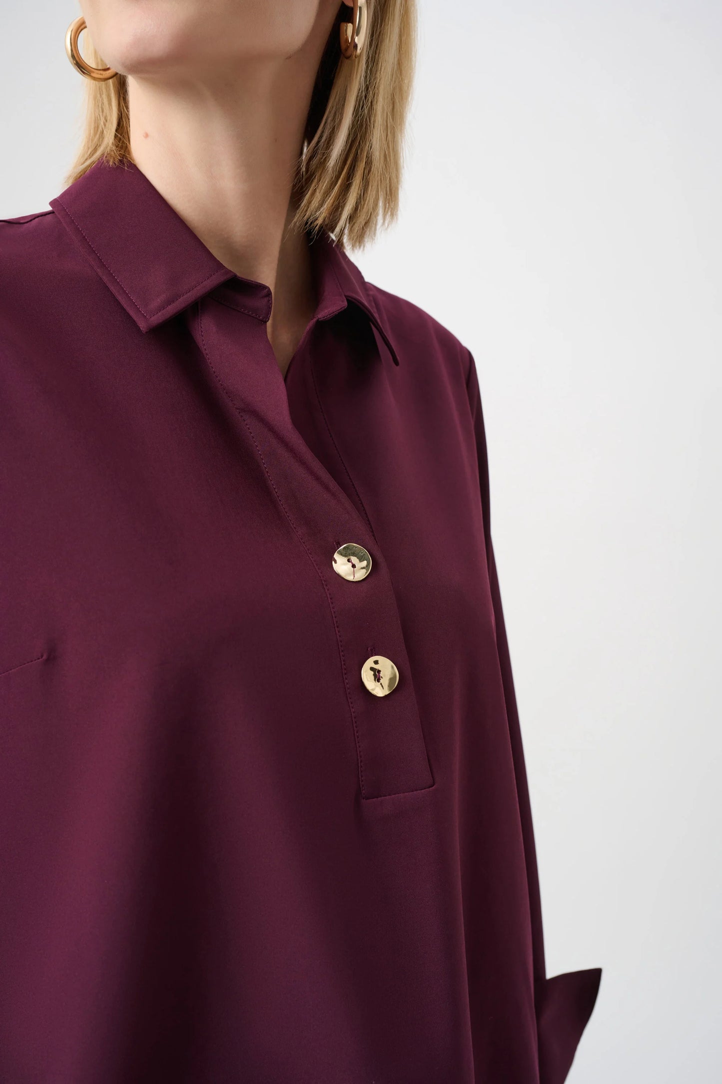 Joseph Ribkoff Poplin Blouse-Elderberry