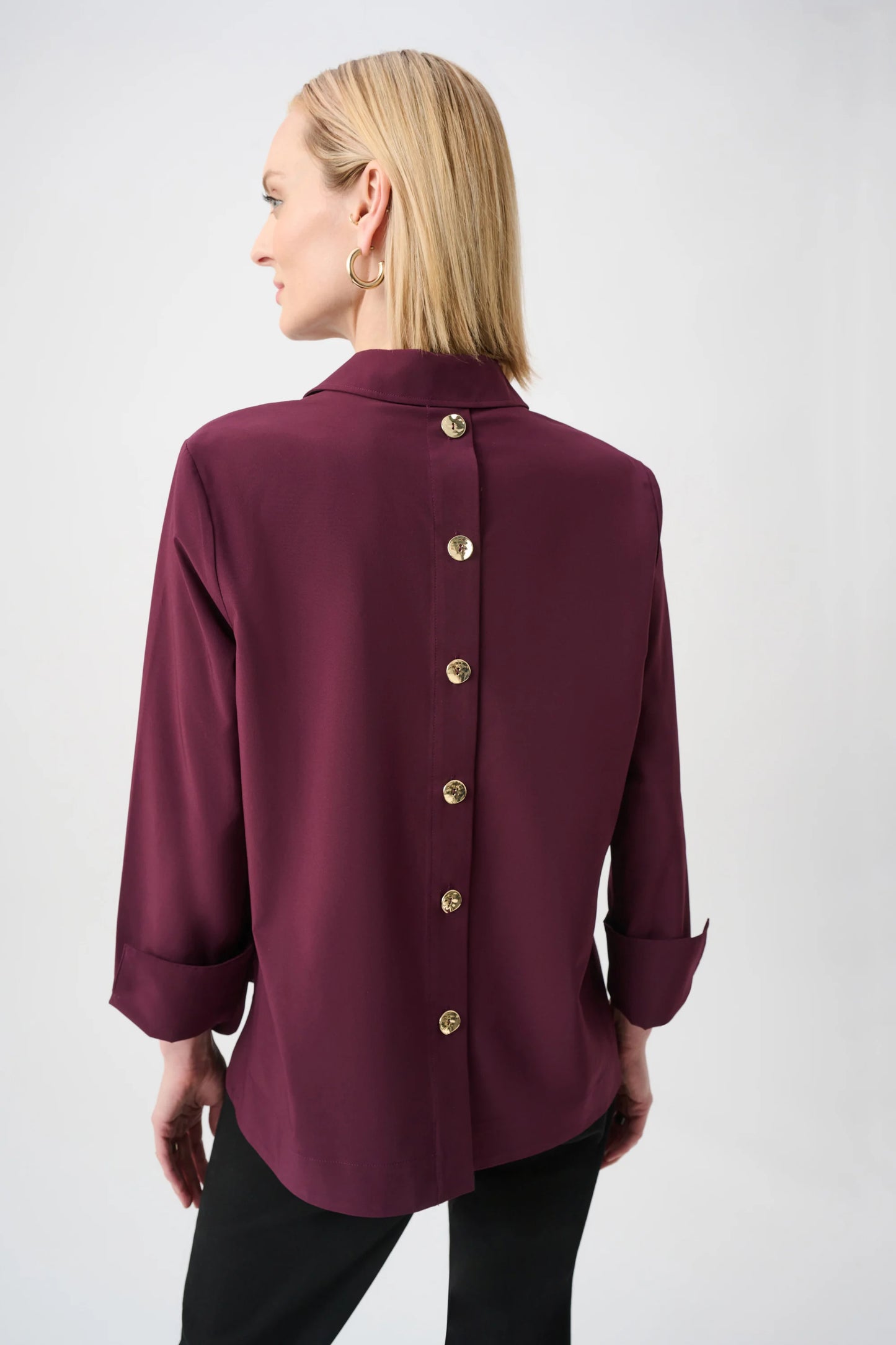 Joseph Ribkoff Poplin Blouse-Elderberry